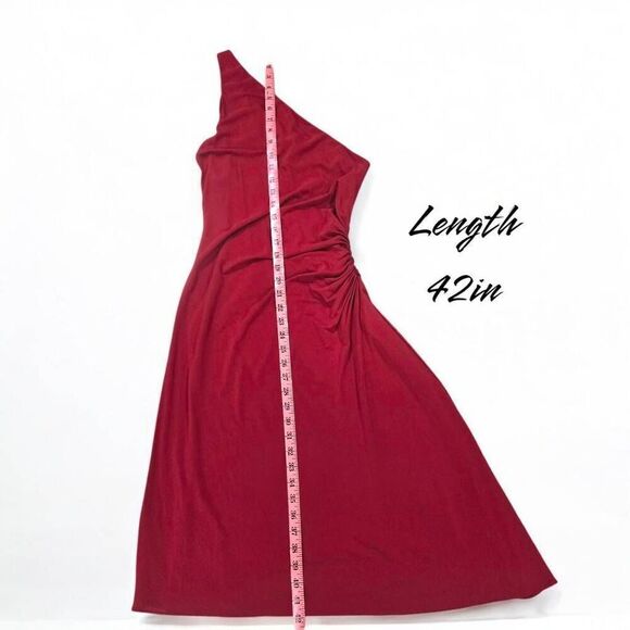 Laundry By Shelli Segal  One-shoulder Runch Midi Dress(C041)-Size 8 for Women - Picture 8 of 10